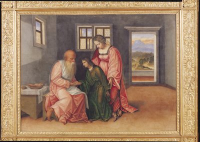 Isaak zegent Jakob, c.1520 door Girolamo da Treviso II